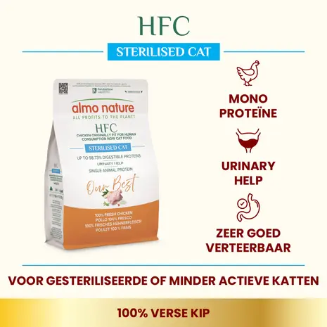 Almo Nature Almo Sterilised Cat HFC met kip 1,2kg Almo Nature Almo Sterilised Cat HFC met kip 1,2kg