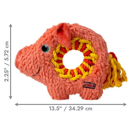KONG Hondenspeelgoed Ringaroos Pig medium
