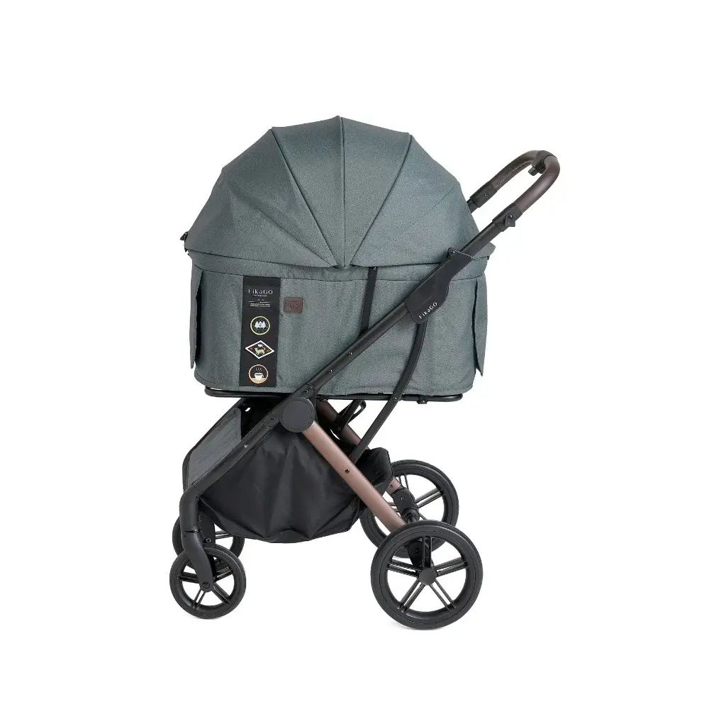 FikaGo Agile 2 vintage green, een hoogwaardige hondenbuggy voor honden tot 30kg.
