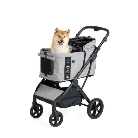 FikaGo Agile 2 soft grey, een hoogwaardige hondenbuggy voor honden tot 30kg.
