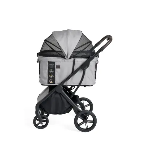 FikaGo Agile 2 soft grey, een hoogwaardige hondenbuggy voor honden tot 30kg.