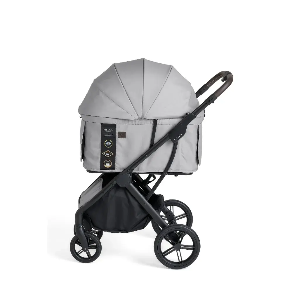 FikaGo Agile 2 soft grey, een hoogwaardige hondenbuggy voor honden tot 30kg.