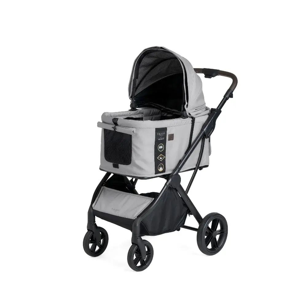 FikaGo Agile 2 soft grey, een hoogwaardige hondenbuggy voor honden tot 30kg.