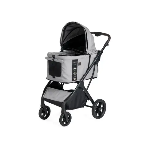 FikaGo Agile 2 soft grey, een hoogwaardige hondenbuggy voor honden tot 30kg.