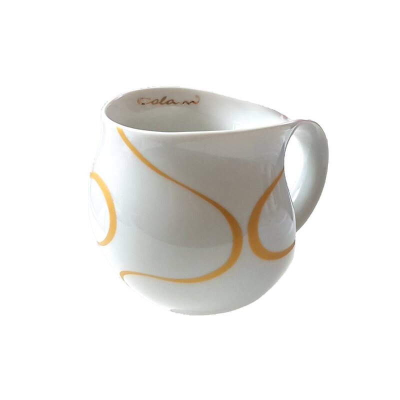 Colani Porzellanserie Colani Kaffeebecher, Loop gold | Colani Design Tasse aus Porzellan