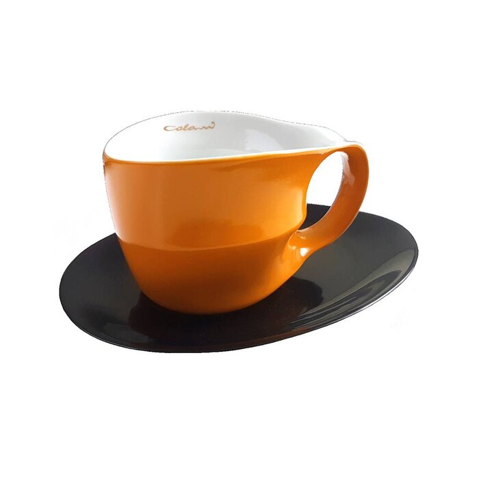 Colani Porzellan online kaufen  Colani Jumbotasse Orange | Porzellan Tasse mit Unterteller