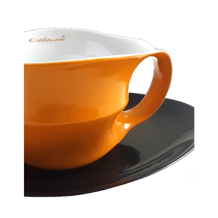 Colani Porzellan online kaufen  Colani Jumbotasse Orange | Porzellan Tasse mit Unterteller