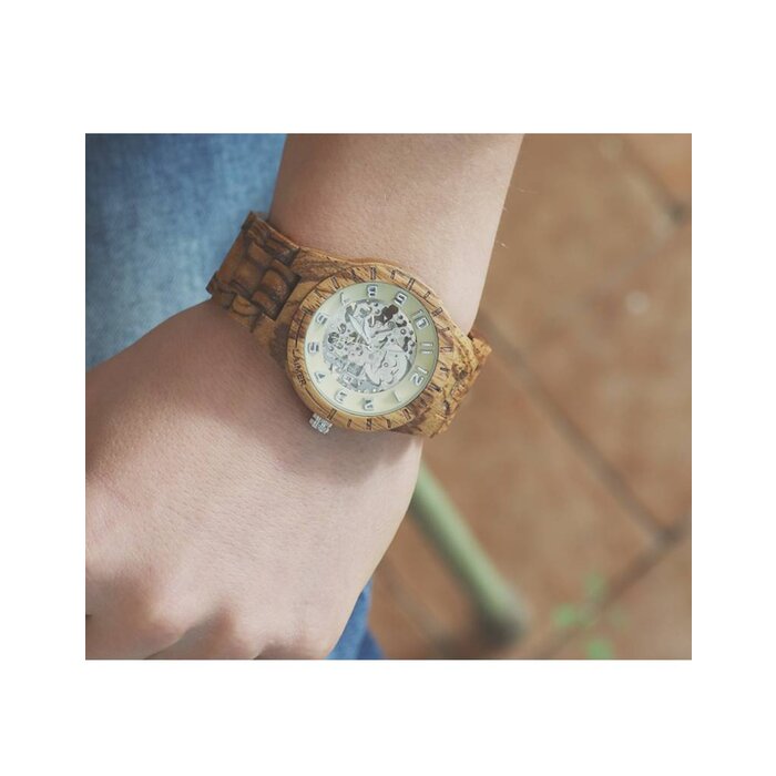 LAimer Laimer Holzuhr Ralf 43 mm | Automatik Uhr Zebrano