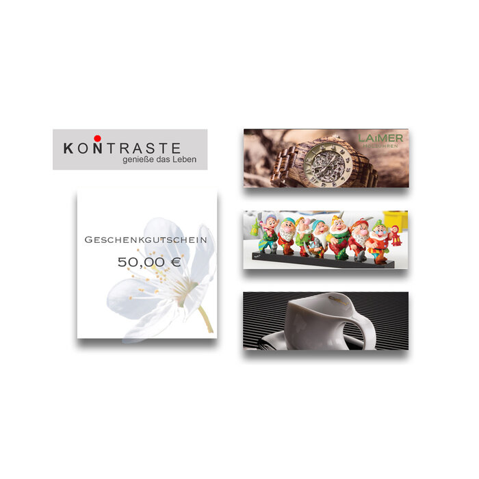 Geschenkgutschein 50,00 € I online einlösbar.