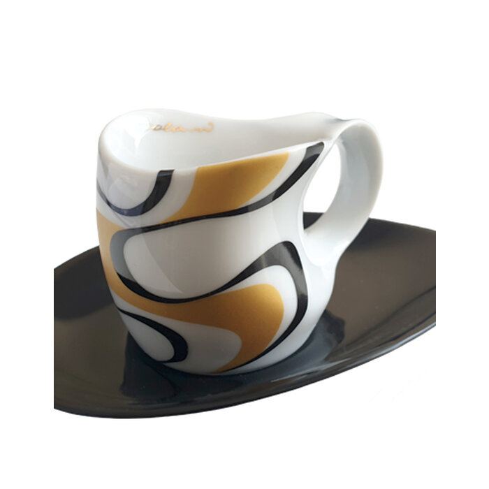 Colani Porzellanserie  Colani Espressotasse inkl. Unterteller | gold-schwarz