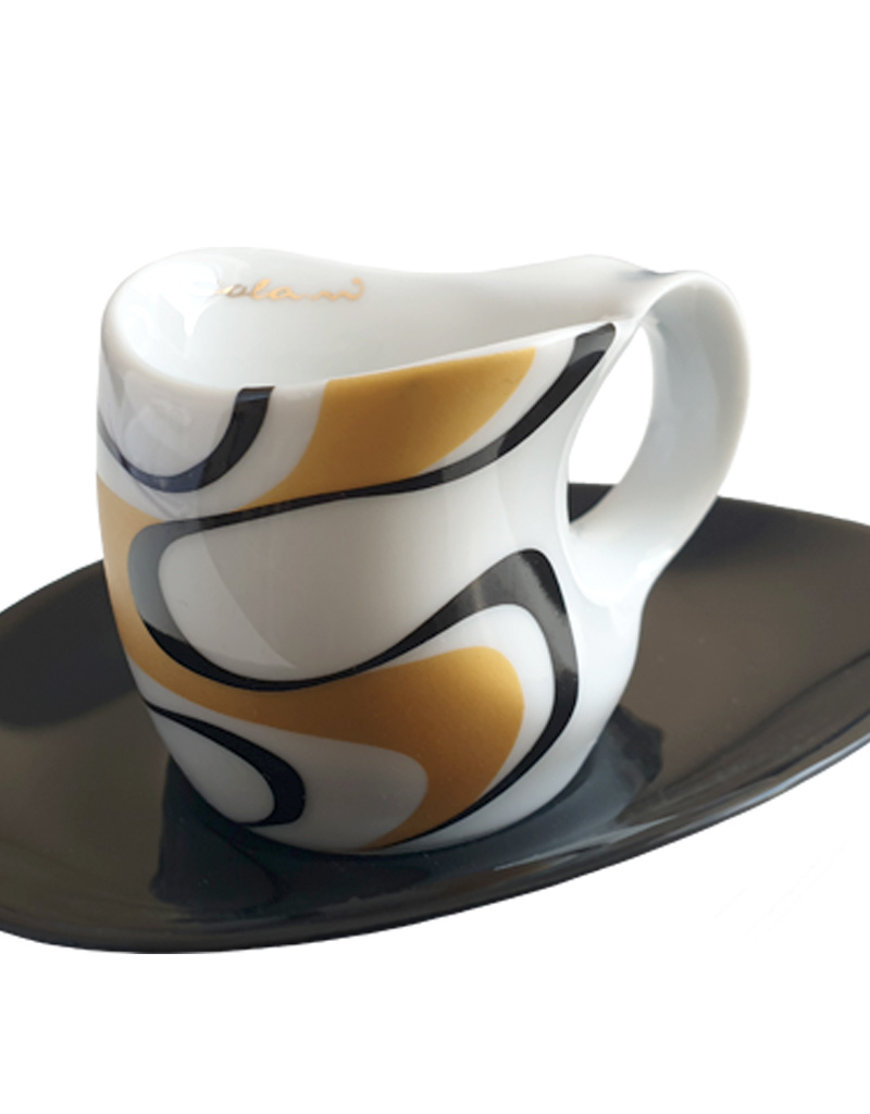 Colani Porzellan online kaufen   Colani Espressotasse inkl. Unterteller | gold-schwarz