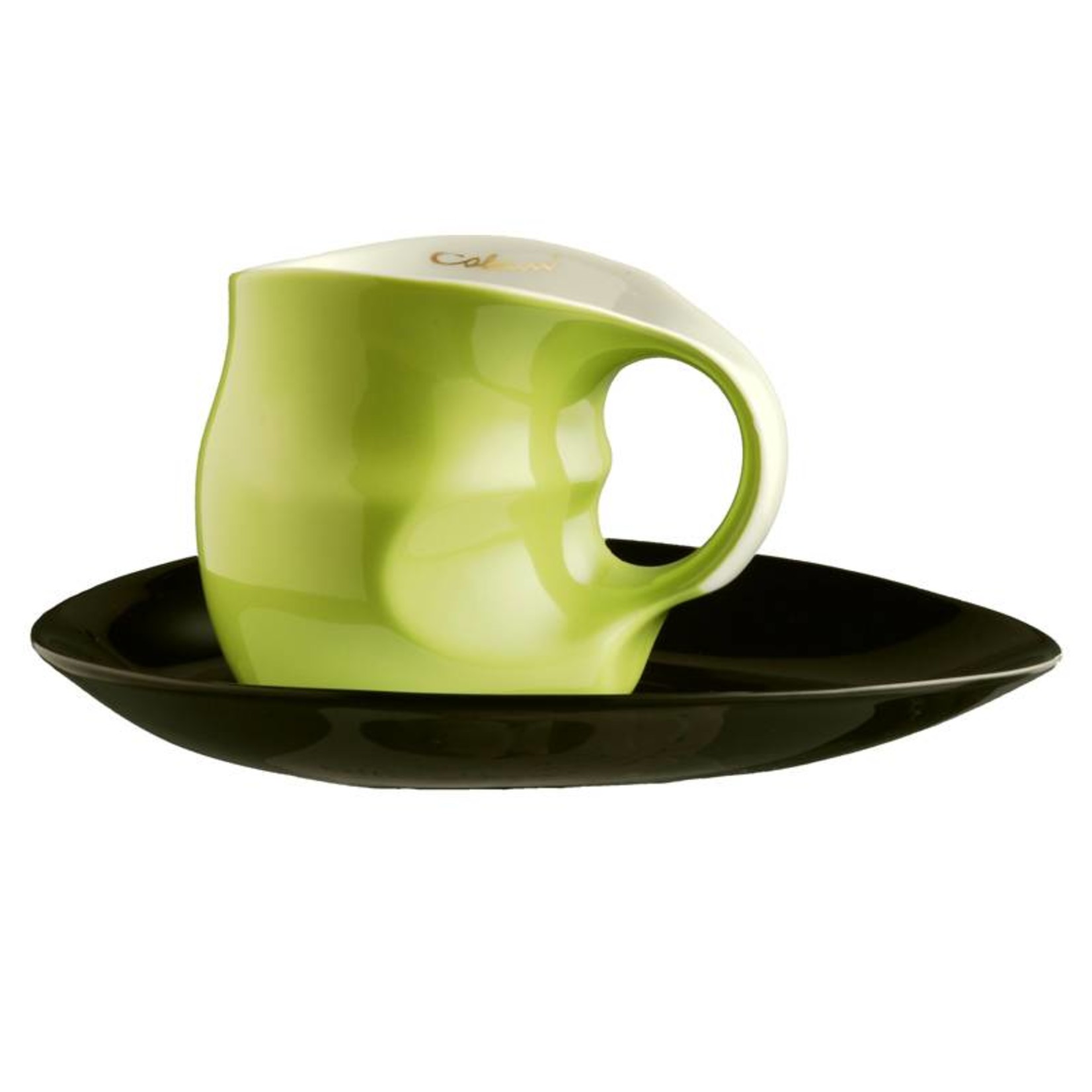 Colani Porzellanserie Colani Kaffee-/Cappuccinotasse | Tasse inkl. Unterteller | grün
