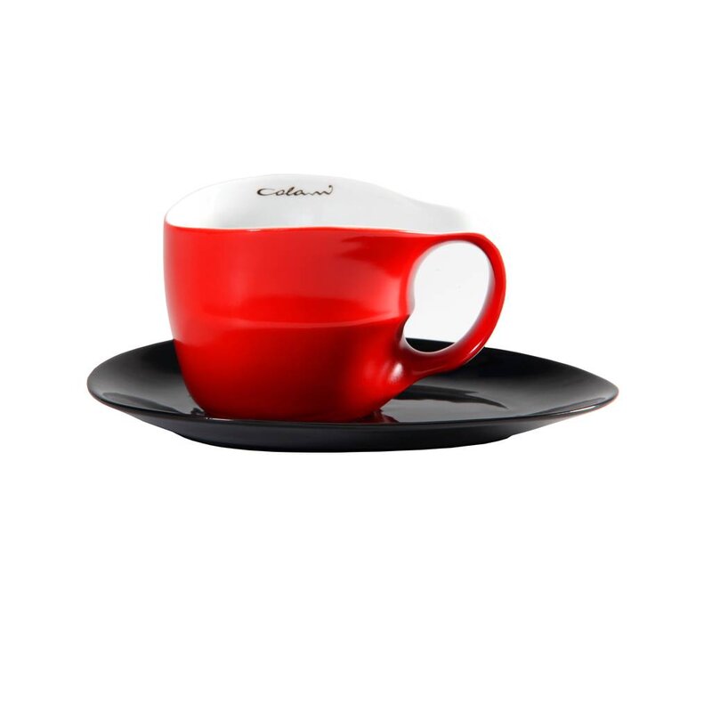 Colani Porzellanserie Colani Jumbotasse | Tasse inkl. Unterteller | rot