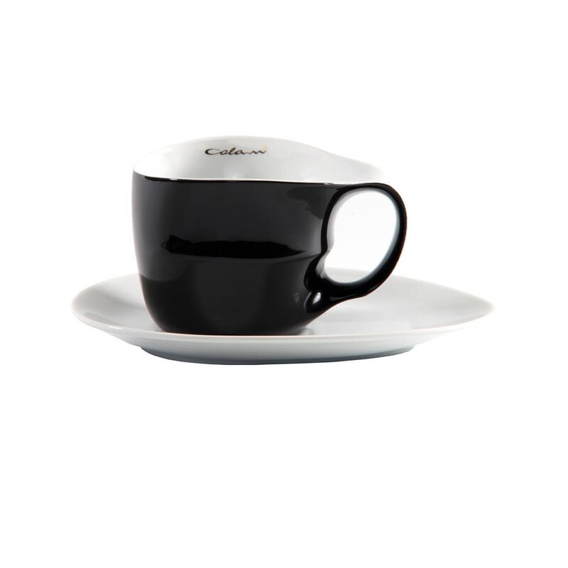 Colani Porzellanserie Colani Jumbotasse | Tasse inkl. Unterteller | schwarz