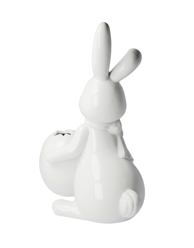 Goebel Osterhase mit Ei Hase - Snow Vase - white KONTRASTE | weiß