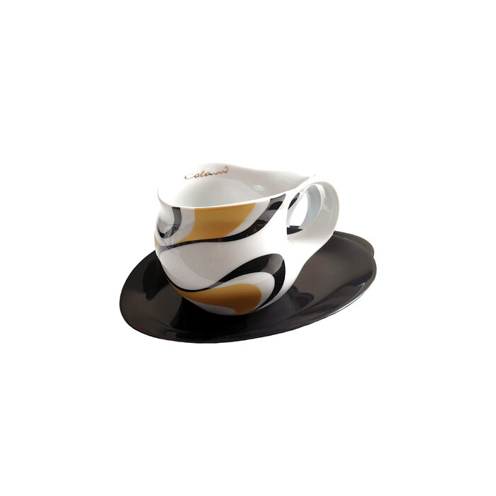 Colani Porzellan online kaufen Colani Espressotasse groß inkl. Unterteller | gold-schwarz