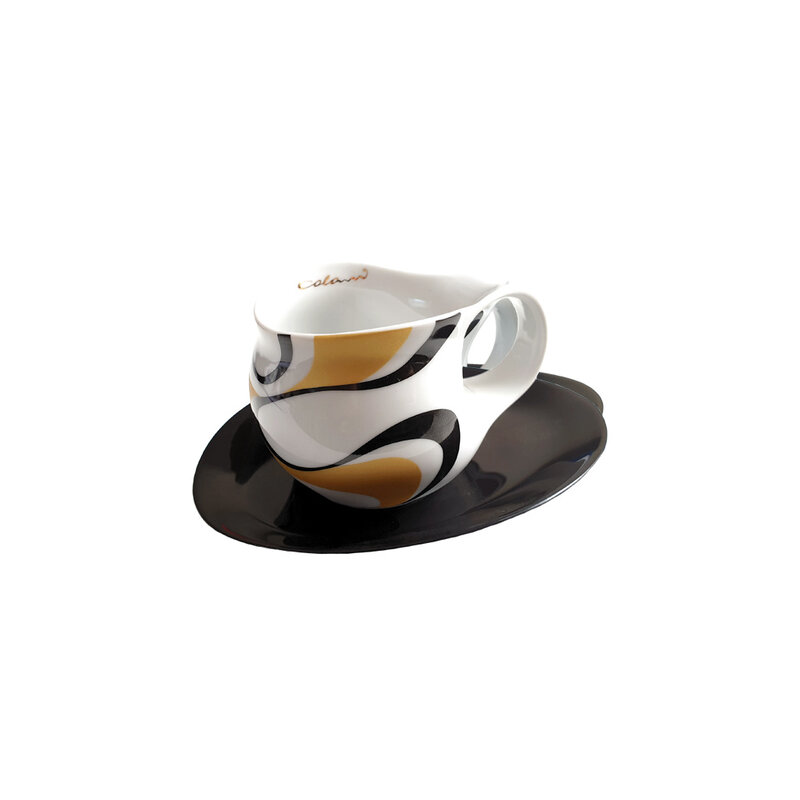 Colani Porzellan online kaufen Colani Espressotasse groß inkl. Unterteller | gold-schwarz
