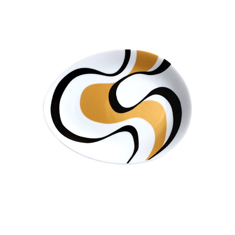 Colani Porzellanserie Colani Dessertteller I gold-schwarz I Teller I Porzellan