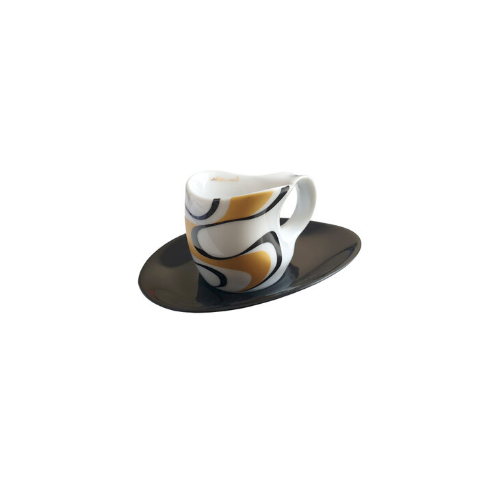 Colani Porzellanserie  Colani Espressotasse inkl. Unterteller | gold-schwarz