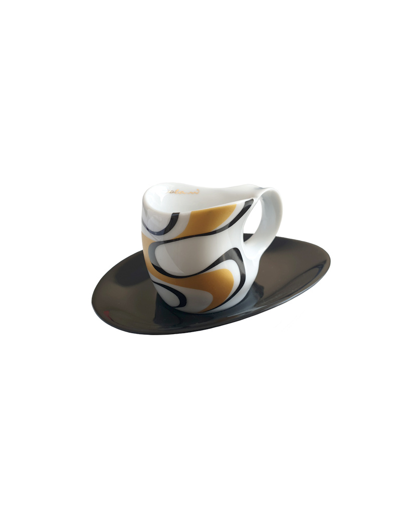 Colani Porzellan online kaufen   Colani Espressotasse inkl. Unterteller | gold-schwarz