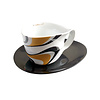 Colani Jumbotasse | Tasse inkl. Unterteller | gold-schwarz