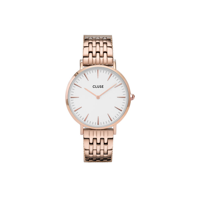 Cluse Minimalistische Eleganz Cluse Uhr La Bohème roségold-weiß