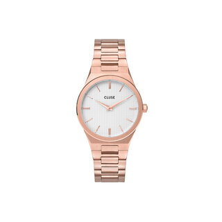 Cluse Minimalistische Eleganz Cluse Uhr Vigoureux H-Link roségold-schneeweiß