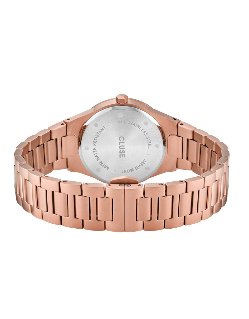 Cluse Minimalistische Eleganz CLUSE Vigoureux H-Link CW0101210001 – Damenuhr Roségold-Weiß