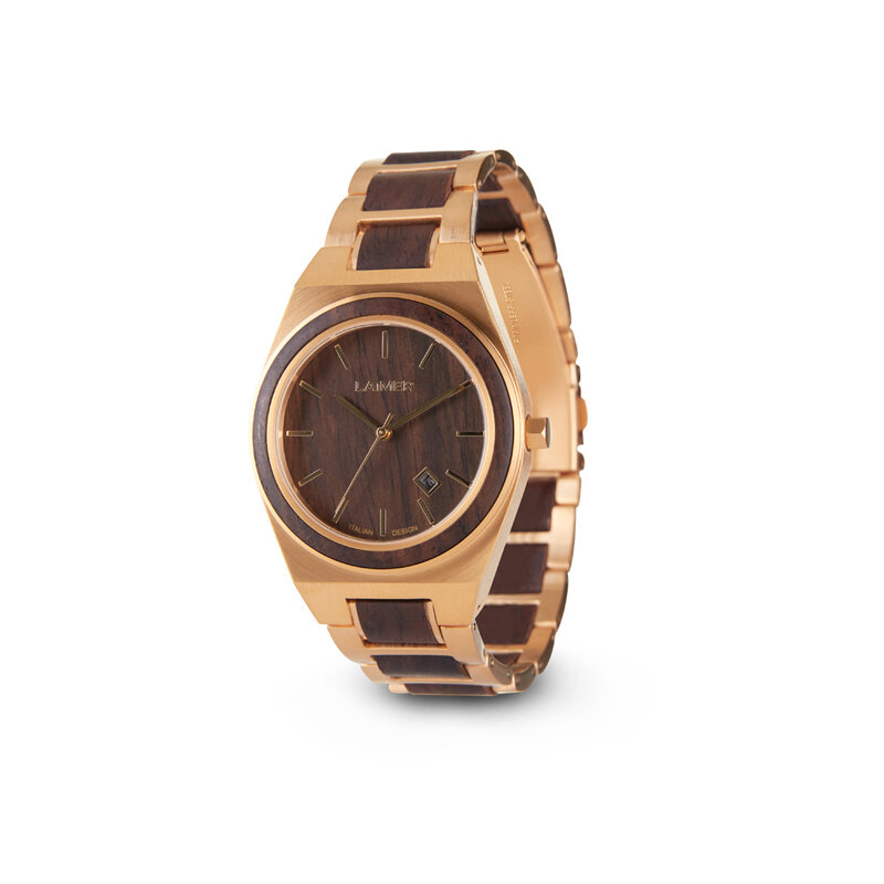 LAimer Laimer Holzuhr Colin 43 mm - Stark Reduziert