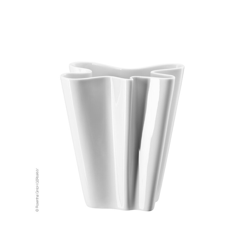 Rosenthal Porzellan Vase Flux 20 cm weiß glasiert | Rosenthal Porzellan