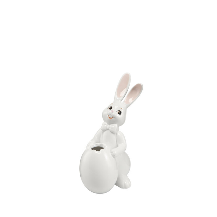 Goebel Porzellanmanufaktur Goebel weißer Osterhase mit Vase 16cm