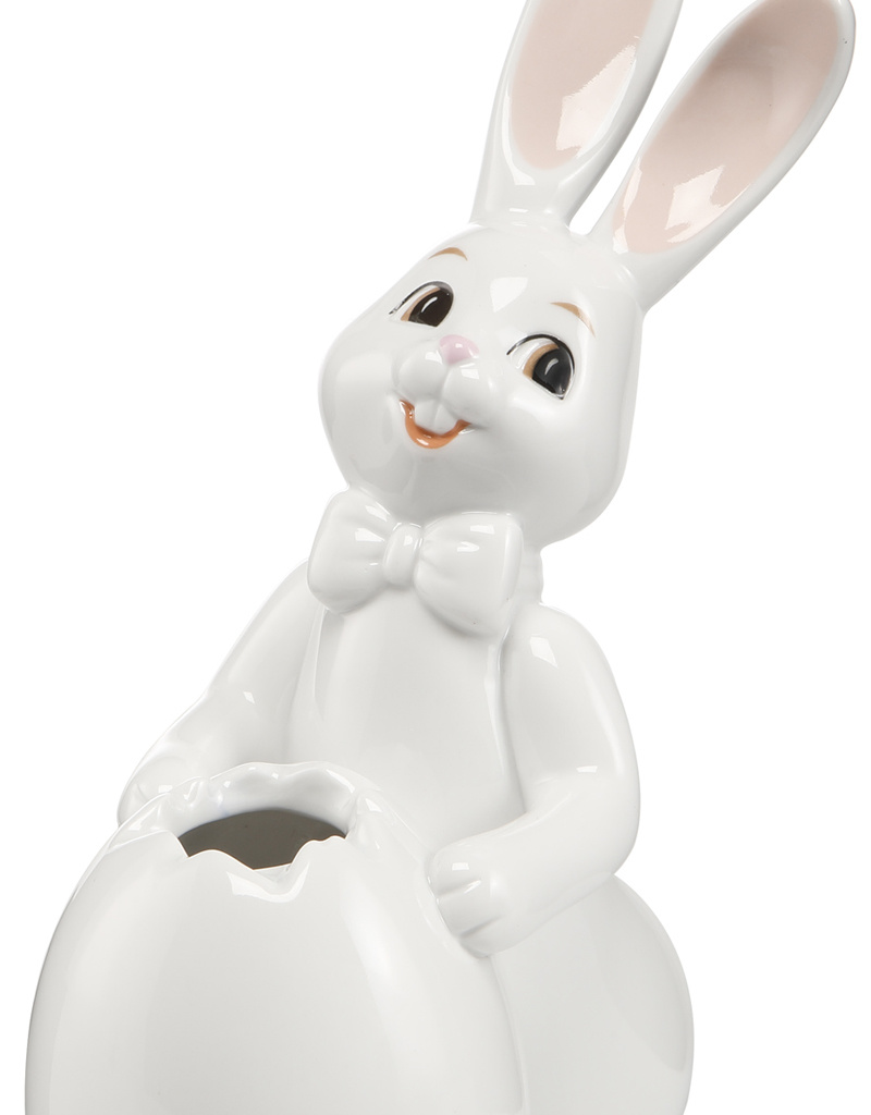 Goebel Porzellanmanufaktur Goebel weißer Osterhase mit Vase 16cm