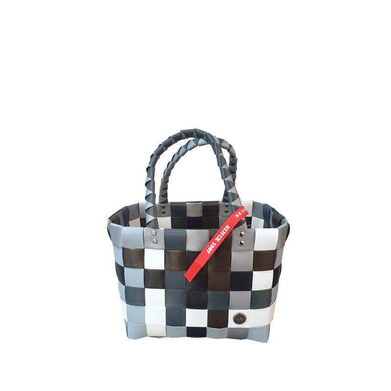 ICE BAG Taschen ICE BAG Mini Shopper | Witzgall Einkaufstasche | grau-braun-schwarz-weiß
