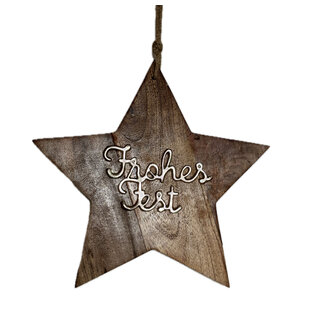 Goldbach Holz Stern Frohes Fest