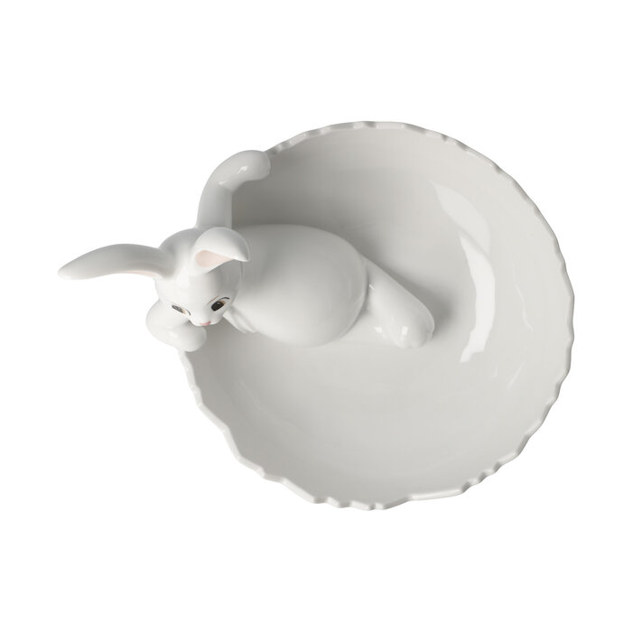 Goebel Porzellanmanufaktur Goebel Hase Snow White mit Schale – Weiß