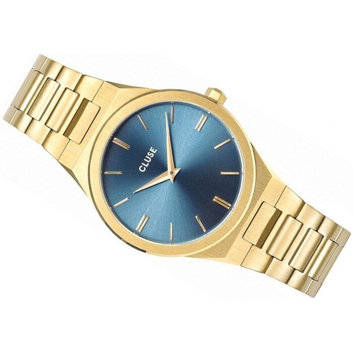 Cluse Minimalistische Eleganz Cluse Vigoureux Damenuhr CW0101210005 – Gold mit Blauem Zifferblatt