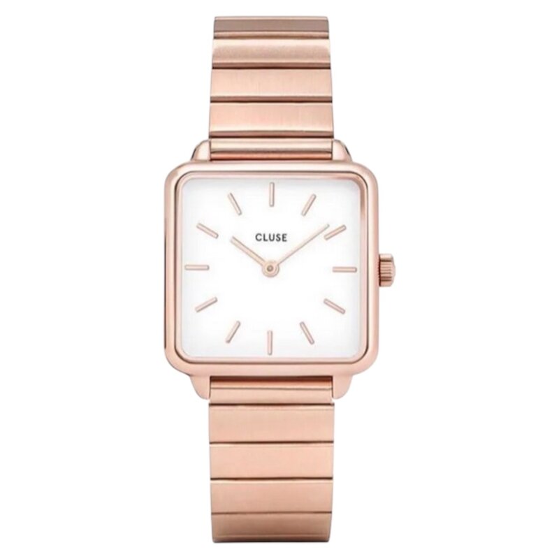Cluse Minimalistische Eleganz Cluse Uhr I La Tetragone matt rosé gold -