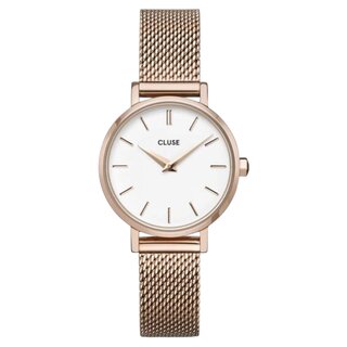 Cluse Minimalistische Eleganz Boho Chic Petite Mesh White, Rose Gold Colour
