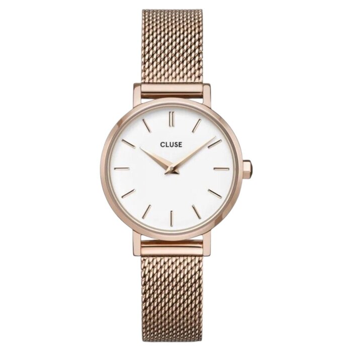 Cluse Minimalistische Eleganz Boho Chic Petite Mesh White, Rose Gold Colour