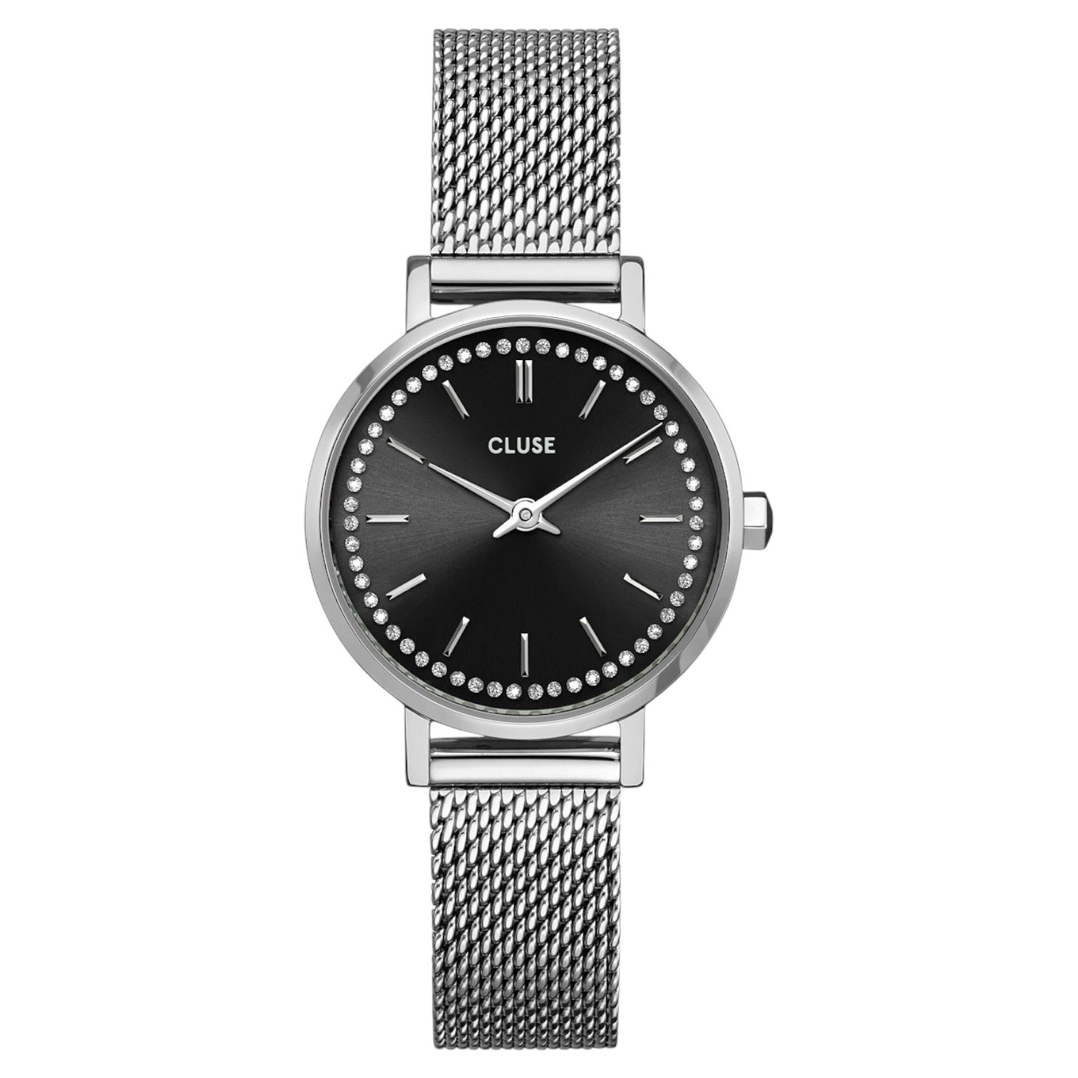 Cluse Minimalistische Eleganz Boho Chic Petite Crystals Mesh Black, Silver Colour