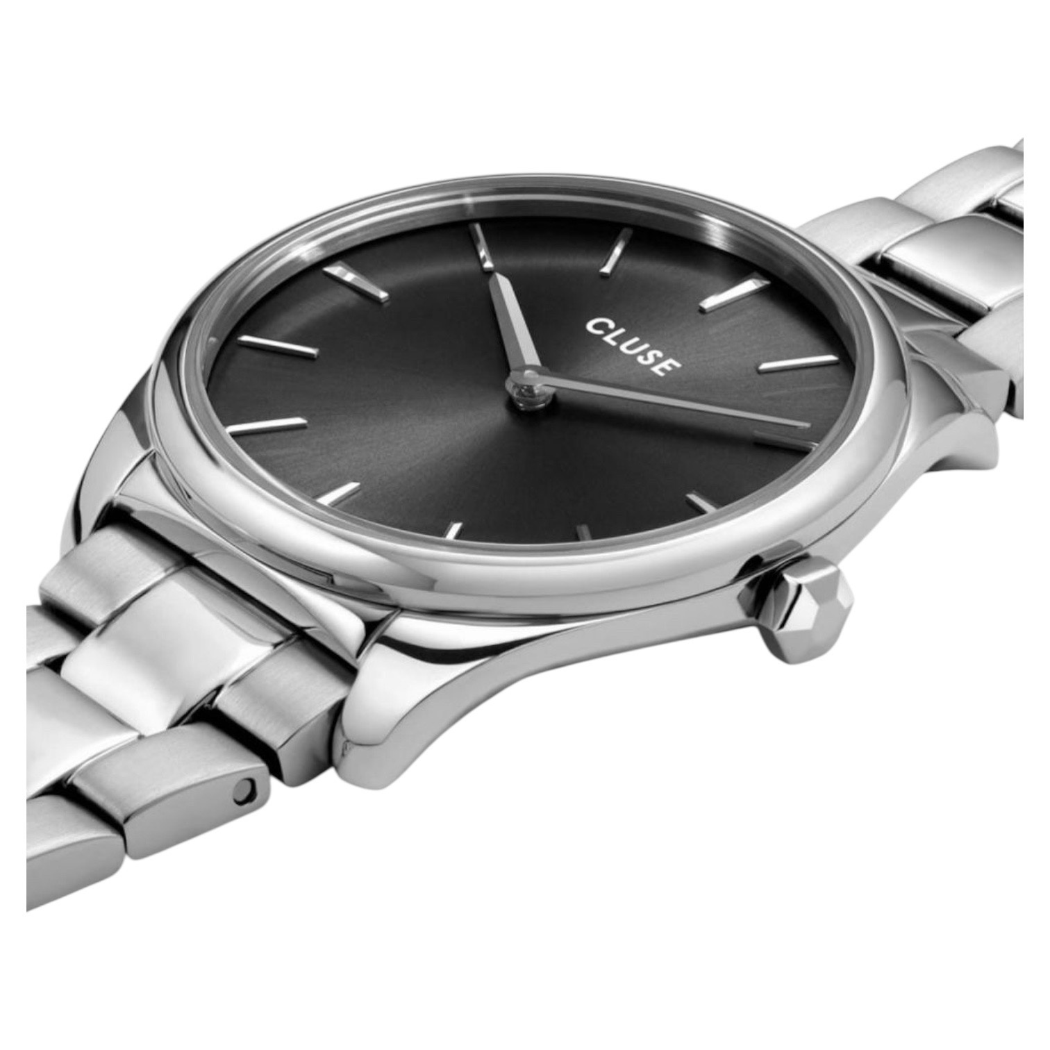 Cluse Minimalistische Eleganz Cluse Féroce – Damenuhr anthrazit/silber