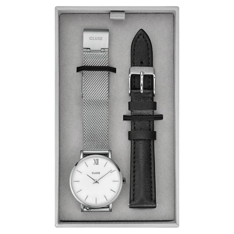 Cluse Minimalistische Eleganz CLUSE Minuit CG1519203003 – Geschenkset mit 2 Armbändern