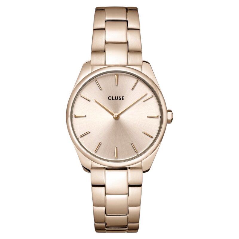 Cluse Minimalistische Eleganz Cluse Damenuhr – Roségold & Gliederarmband