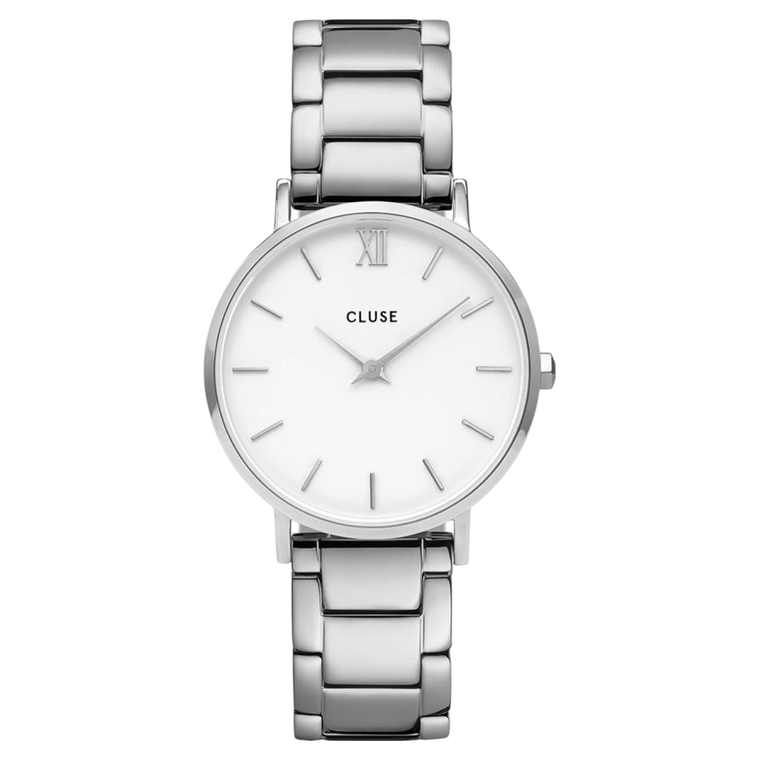 Cluse Minimalistische Eleganz CLUSE Minuit 3-Link Silver White/Silver