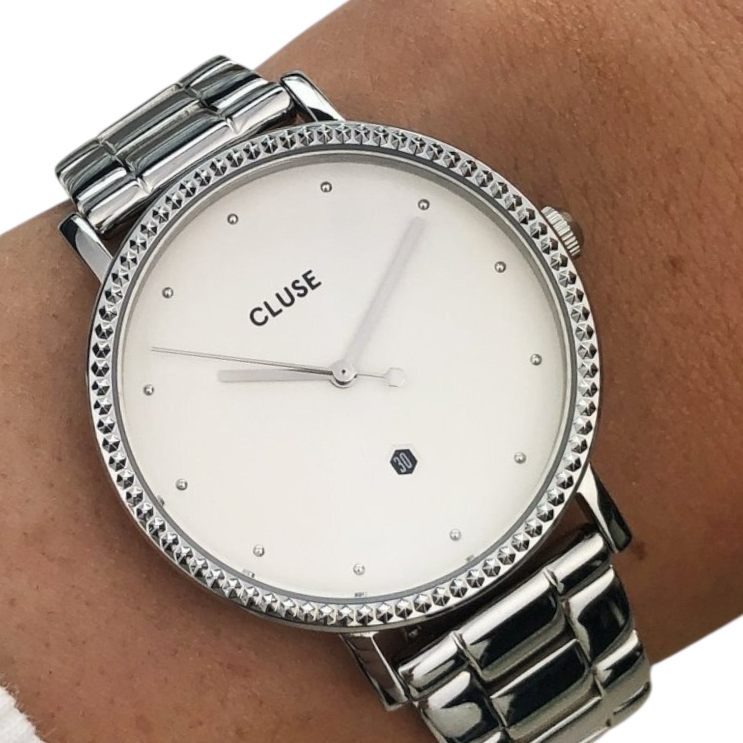 Cluse Minimalistische Eleganz Cluse Damenuhr Le Couronnement Silber