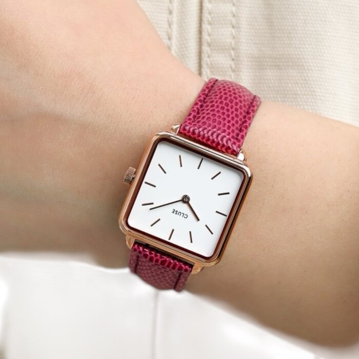 Cluse Minimalistische Eleganz CLUSE La Tétragone CL60021 Roségold/Rot