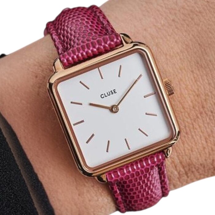Cluse Minimalistische Eleganz CLUSE La Tétragone CL60021 Roségold/Rot