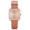 Cluse La Tétragone - Damenuhr in Roségold mit Butterscotch-Lederarmband