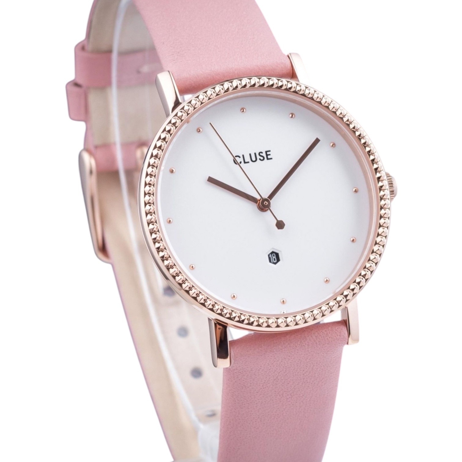 Cluse Minimalistische Eleganz Le Couronnement Damenuhr Roségold/Rosa