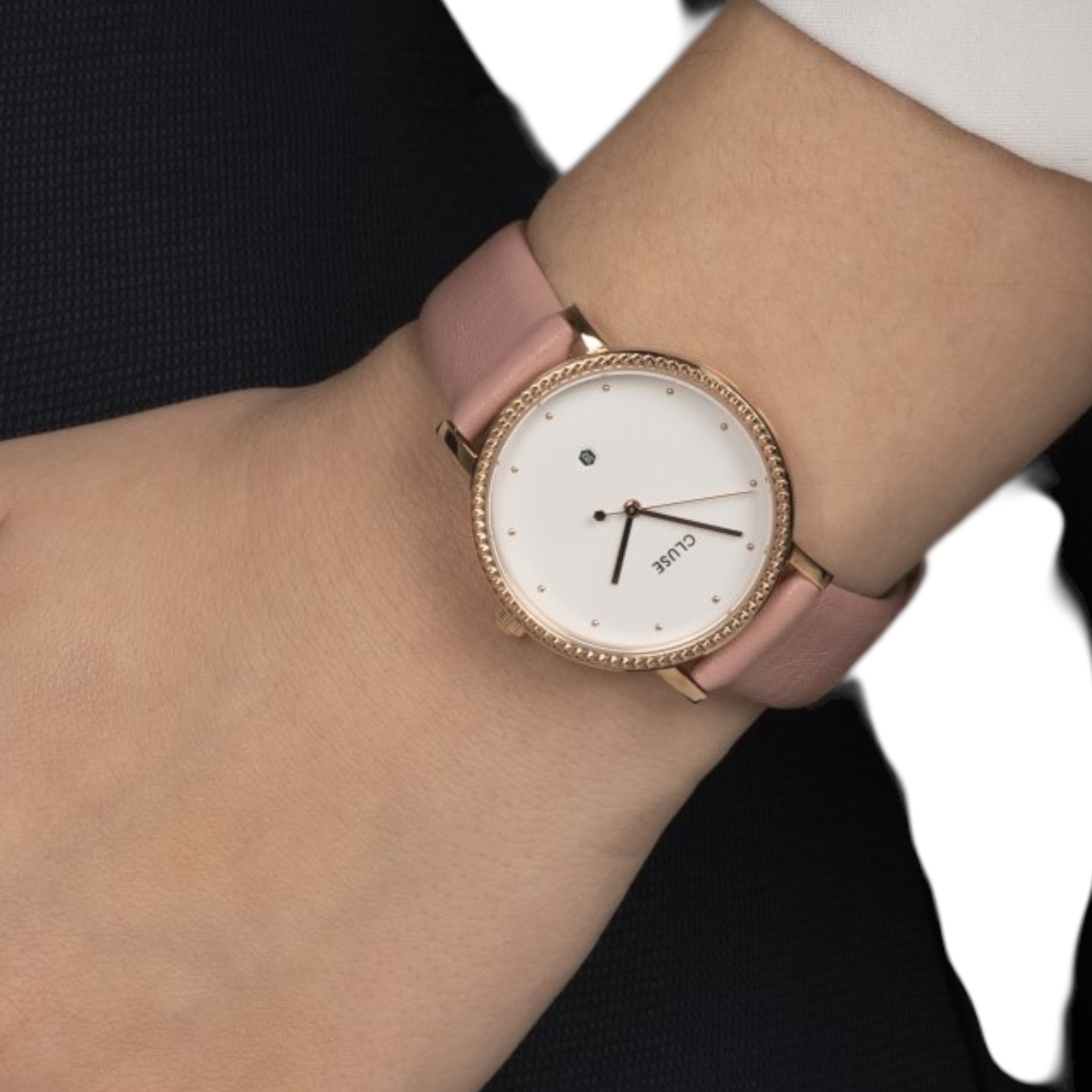 Cluse Minimalistische Eleganz Le Couronnement Damenuhr Roségold/Rosa